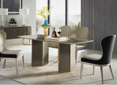 Dining table Marble Dining room Tables Table Design Wood stainless steel Luxury